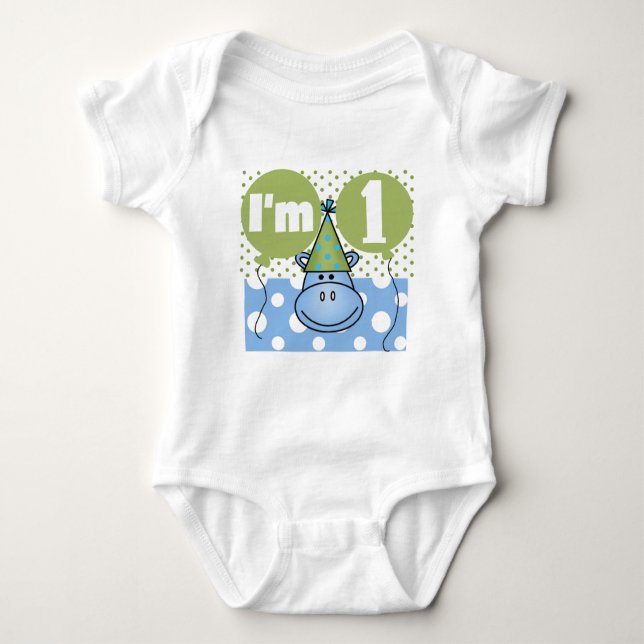 Hippopotamus 1st Birthday Tshirts and Gifts (Front)