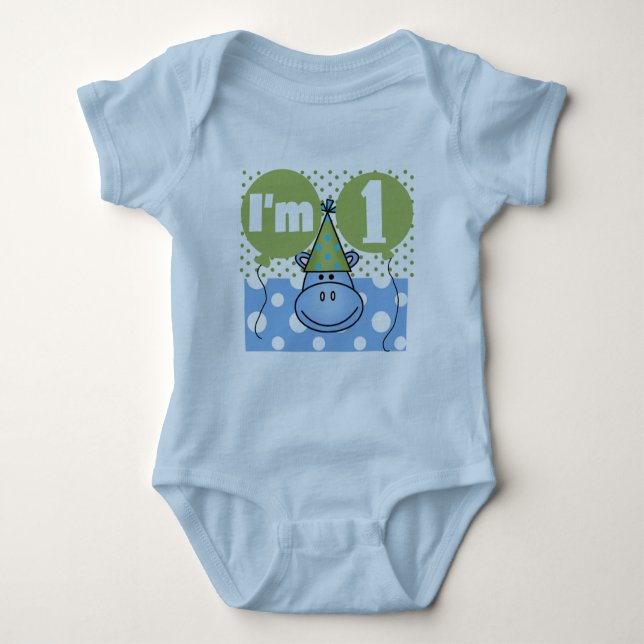 Hippopotamus 1st Birthday Tshirts and Gifts (Front)