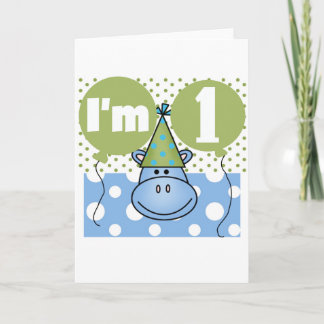 Hippopotamus 1st Birthday Tshirts and Gifts Card