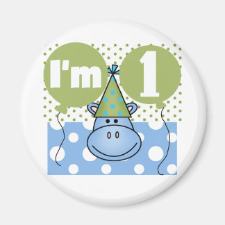 Hippopotamus 1st Birthday Tshirts and Gifts Magnet