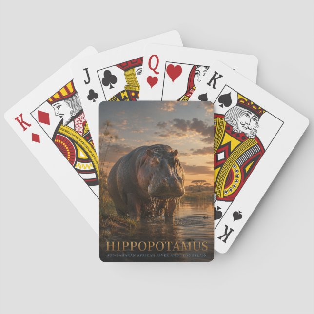 Hippopotamus African River ANIMALS Poker Playing Cards (Back)