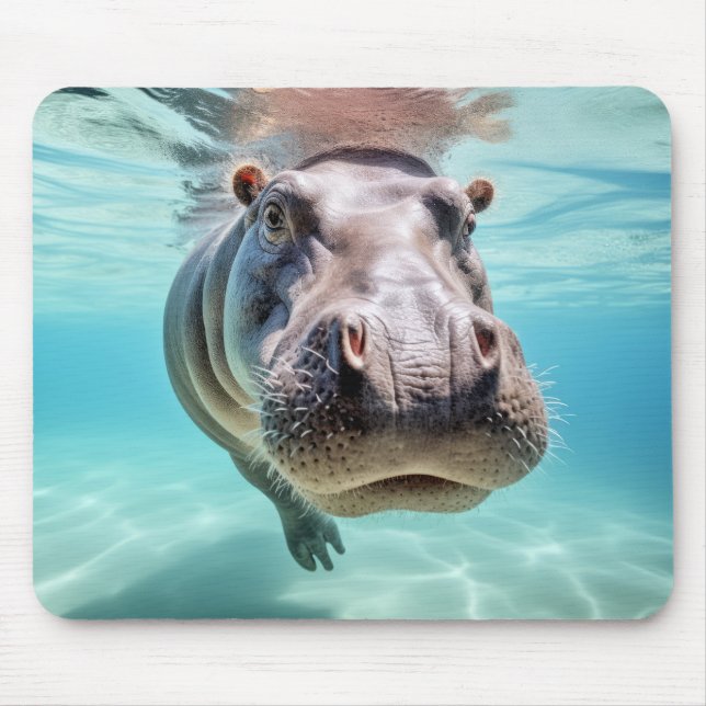 Hippopotamus Animal Fun Nature Playing  Mouse Pad (Front)