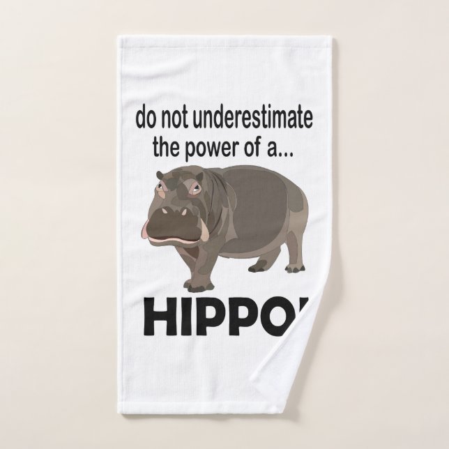 Hippopotamus Animal Funny Hippo Hand Towel (Hand Towel)