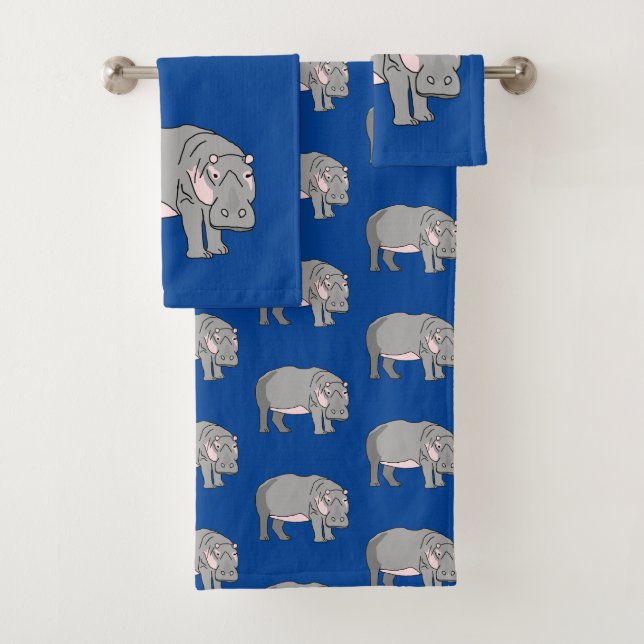 Hippopotamus Bath Towel Set (Insitu)