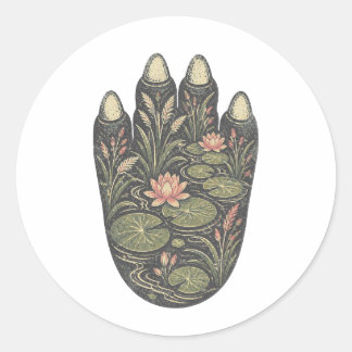 Hippopotamus Botanical Footprint Nature Sticker