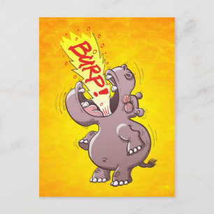 Hippopotamus Burping Loudly Postcard