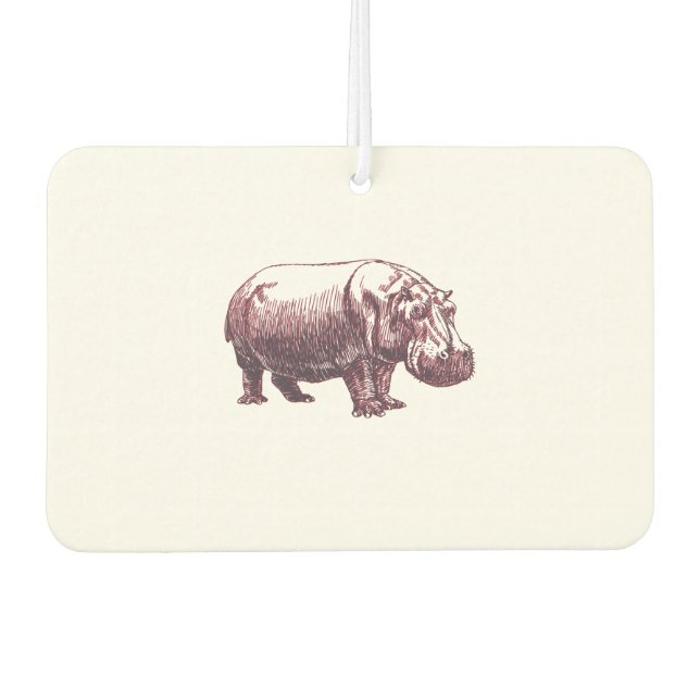 Hippopotamus Car Air Freshener (Front)