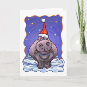 Hippopotamus Christmas Holiday Card