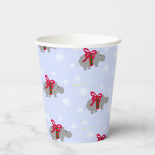 Hippopotamus Christmas Party Paper Cups