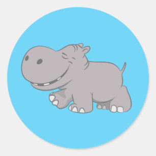 Hippopotamus Classic Round Sticker