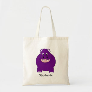 Hippopotamus Design Personalised Tote Bag