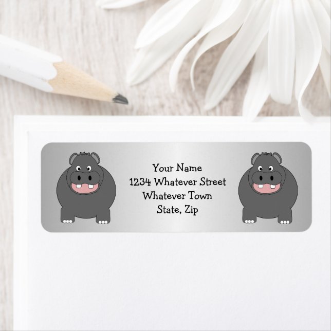 Hippopotamus Design Return Address (Insitu)