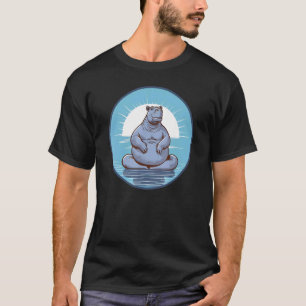Hippopotamus Doing Yoga Women s Cute Hippo Zoo Ani T-Shirt