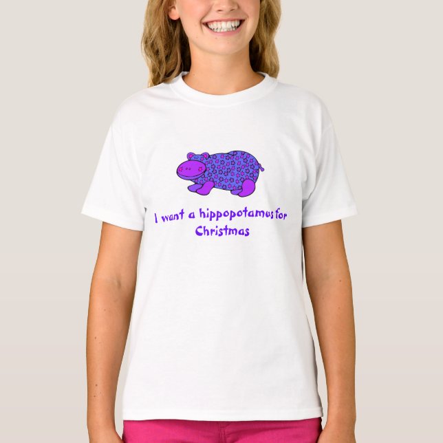 Hippopotamus fir Christmas shirt (Front)