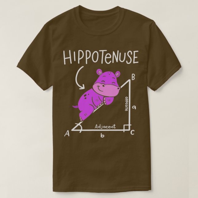 Hippopotamus Geometry Funny Math Lover Hypotenuse  T-Shirt (Design Front)