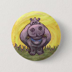 Hippopotamus Gifts & Accessories 6 Cm Round Badge