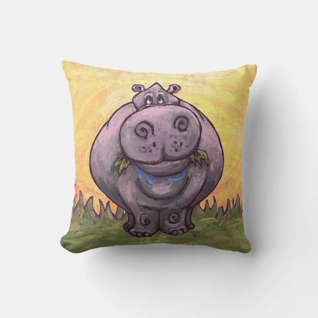 Hippopotamus Gifts & Accessories Cushion (Front)