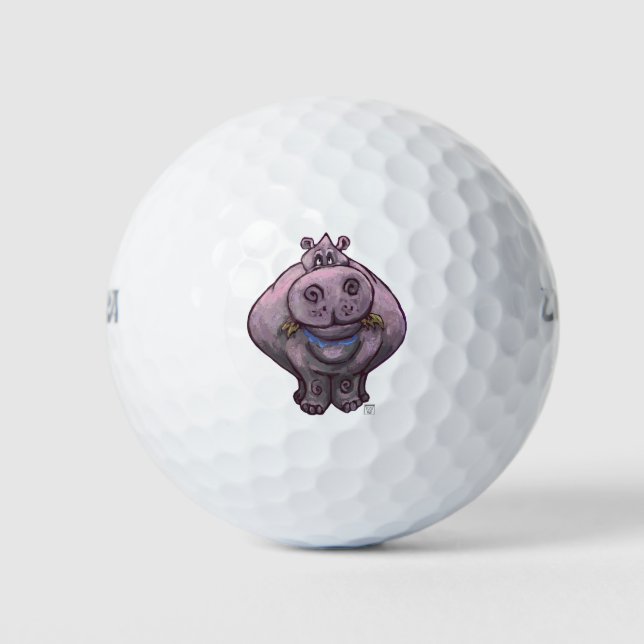 Hippopotamus Gifts & Accessories Golf Balls (Front)