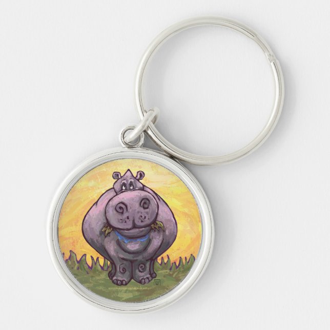 Hippopotamus Gifts & Accessories Key Ring (Front)