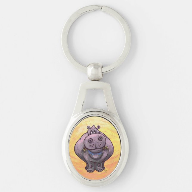 Hippopotamus Gifts & Accessories Key Ring (Front)