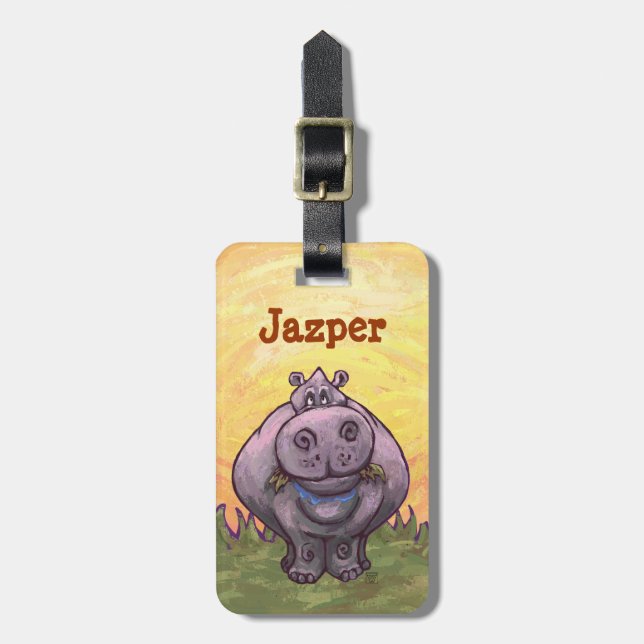 Hippopotamus Gifts & Accessories Luggage Tag (Front Vertical)