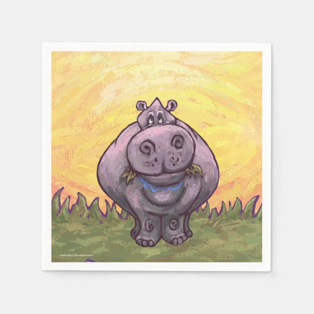Hippopotamus Gifts & Accessories Napkin (Front)