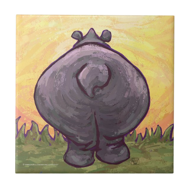Hippopotamus Gifts & Accessories Tile (Front)