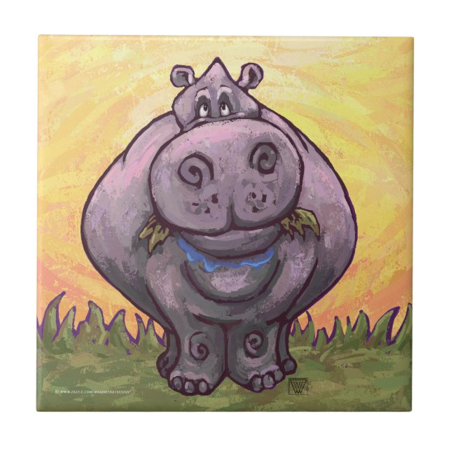 Hippopotamus Gifts & Accessories Tile (Front)