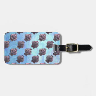 Hippopotamus Heads and Tails Patterns Luggage Tag