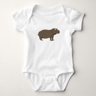 Hippopotamus Hippo Baby Bodysuit
