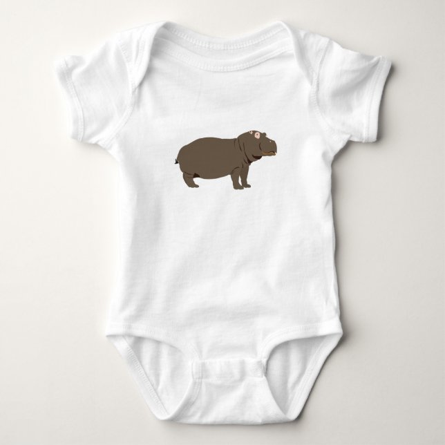 Hippopotamus Hippo  Baby Bodysuit (Front)