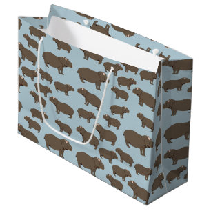 Hippopotamus Hippo Pattern Large Gift Bag