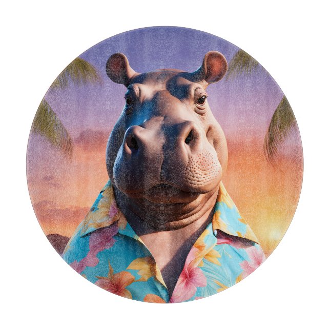Hippopotamus Holiday Cutting Board (Front)