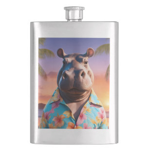 Hippopotamus Holiday Hip Flask