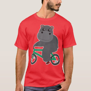 Hippopotamus in Bike Cyclist Biker Funny Gift Idea T-Shirt