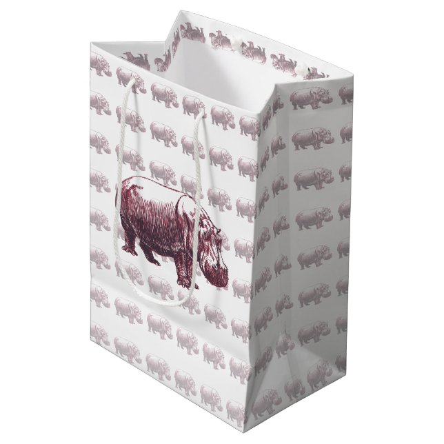 Hippopotamus Medium Gift Bag (Front Angled)