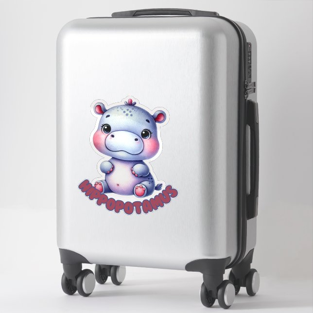 HIPPOPOTAMUS - NURSERY STICKER (Suitcase)