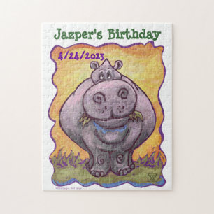 Hippopotamus Party Centre Jigsaw Puzzle