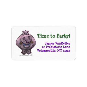 Hippopotamus Party Centre Label