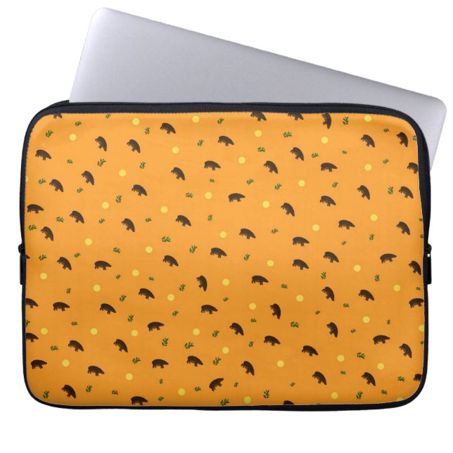 Hippopotamus pattern laptop sleeve (Front)