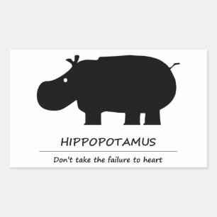 hippopotamus rectangular sticker