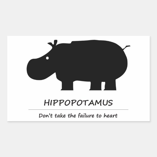 hippopotamus rectangular sticker (Front)