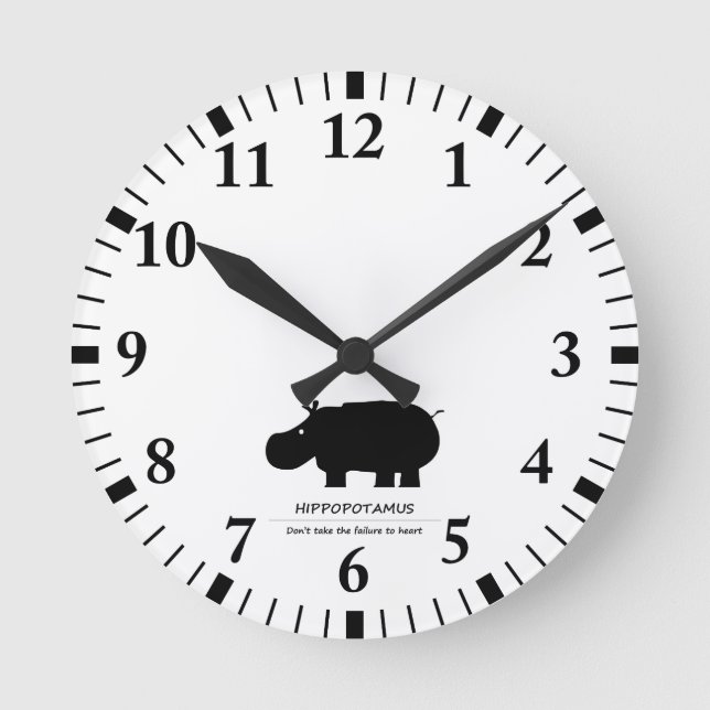 Hippopotamus Round Clock (Front)
