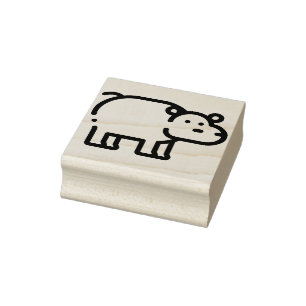 Hippopotamus Rubber Stamp