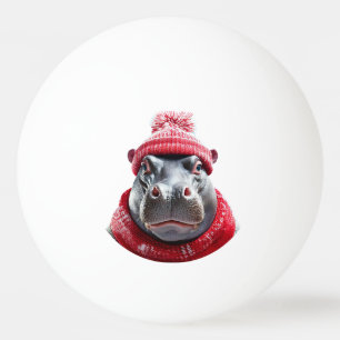 Hippopotamus Scarf and Beany  Ping Pong Ball