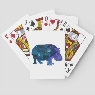 Hippopotamus Silhouette Playing Cards