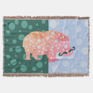Hippopotamus Throw Blanket