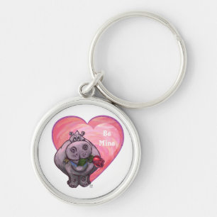 Hippopotamus Valentine's Day Key Ring
