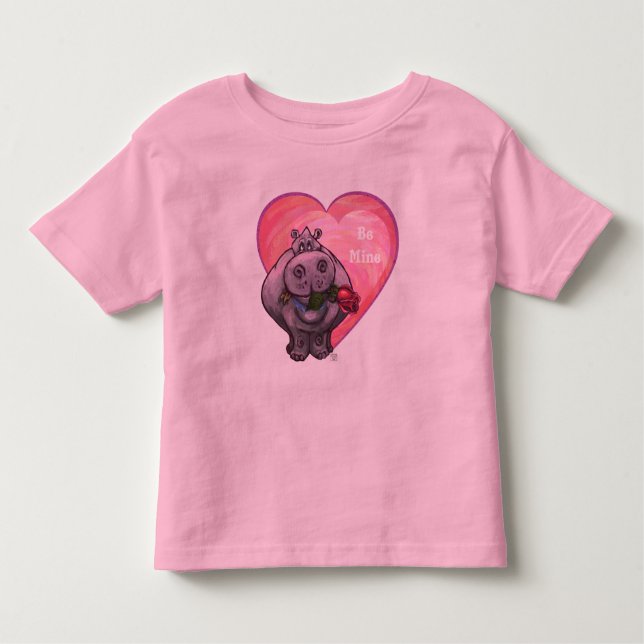 Hippopotamus Valentine's Day Toddler T-Shirt (Front)