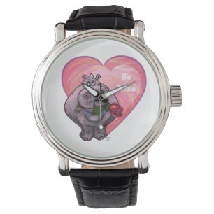 Hippopotamus Valentine's Day Watch